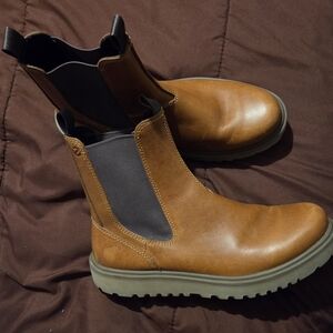 Ecco Tan Leather Ankle Boots, Size 10 - 10.5